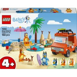 LEGO 4 Bluey Les Vacances et le Voyage en Voiture de Bluey Ans 11202