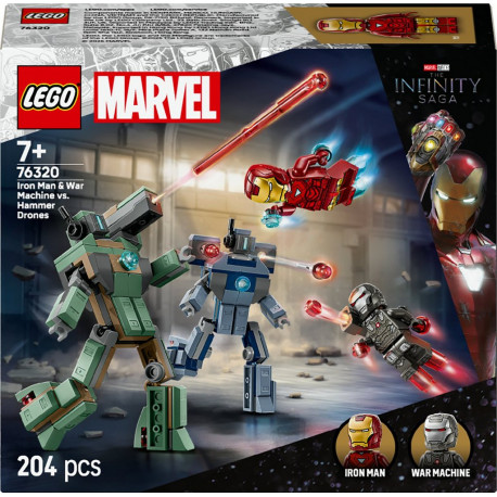 LEGO 76320 Marvel Iron Man et War Machine Contre les Drones de Hammer
