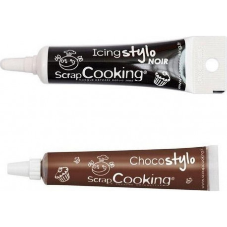 SCRAPCOOKING Stylo Chocolat + Stylo De Glaçage Noir