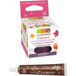 SCRAPCOOKING Stylo Chocolat + Colorant Alimentaire Naturel Pourpre