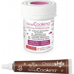 SCRAPCOOKING Stylo Chocolat + Colorant Alimentaire En Poudre Pourpre