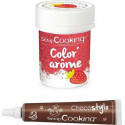 SCRAPCOOKING Colorant Alimentaire Rose Arôme Fraise + Stylo Chocolat