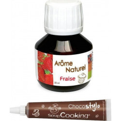 SCRAPCOOKING Arôme Alimentaire Naturel Fraise 50 Ml + Stylo Chocolat