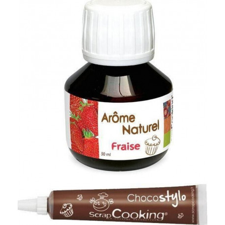 SCRAPCOOKING Arôme Alimentaire Naturel Fraise 50 Ml + Stylo Chocolat