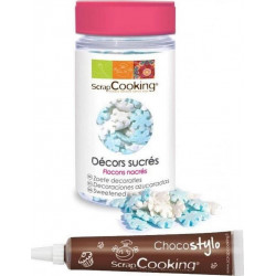 SCRAPCOOKING Décors Sucrés Flocons Nacrés 50 G + Stylo Chocolat