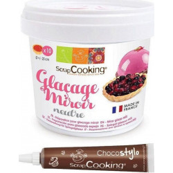 SCRAPCOOKING Préparation Glaçage Miroir Neutre 220 G + 1 Stylo Chocolat