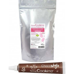 SCRAPCOOKING Préparation Pour Barbe À Papa Rose 400 G + 1 Stylo Chocolat