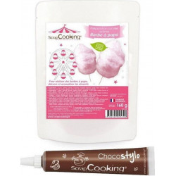 SCRAPCOOKING Préparation Barbe À Papa Rose + Stylo Chocolat