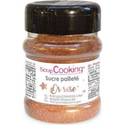 SCRAPCOOKING Sucre Pailleté Or Rose 160g