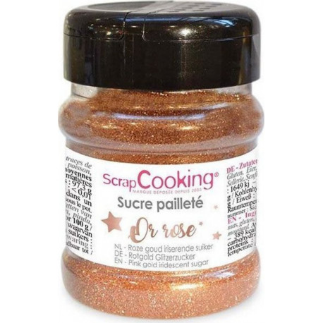 SCRAPCOOKING Sucre Pailleté Or Rose 160g