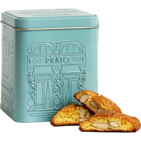 ANTONIO MATTEI Biscuits De Prato Aux Amandes En Boîte Métal Tosca Bleue 200 Gr