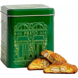 ANTONIO MATTEI Biscuits De Prato Aux Amandes En Boîte Métal Tosca Verte 200 Gr