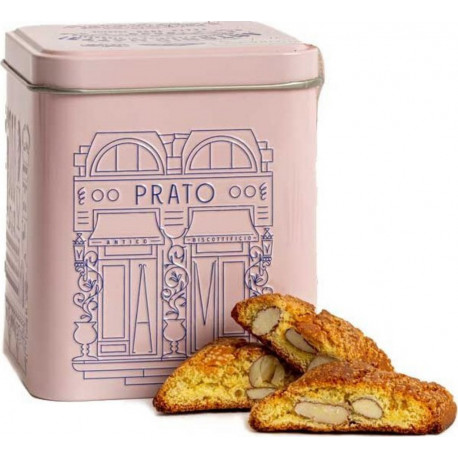 ANTONIO MATTEI Biscuits De Prato Aux Amandes En Boîte Métal Tosca Rose 200 Gr