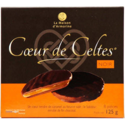 LA MAISON D'ARMORINE Coeur De Celtes Noir Chocolat Noir Et Coeur Caramel Salidou Boîte De 125g