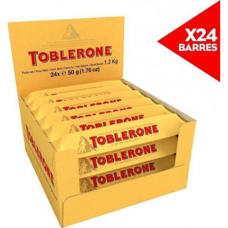 Toblerone Barre Au Chocolat Au Lait Suisse, Miel, Nougat Et Amandes 24x35g