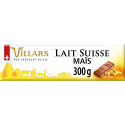 VILLARS Tablette de Chocolat Lait Suisse Maïs Croustillant