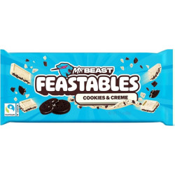 FEASTABLES Tablette de Chocolat Blanc Cookies et Crème