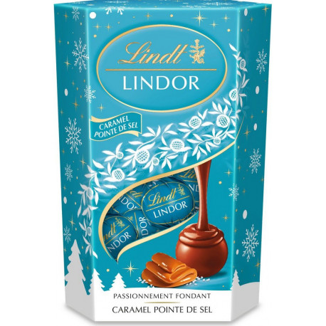 LINDT Bouchées de Chocolat Lait et Caramel Pointe de Sel, Lindor