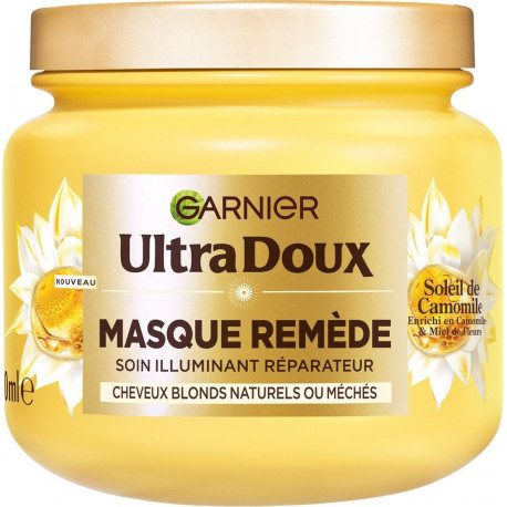 ULTRA DOUX Masque Illuminant Réparateur Cheveux Blonds Naturels Ou Méchés Camomille Miel De Fleurs