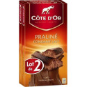 Côte d’Or Tablette de chocolat praliné fondant lait 2x200g 400g