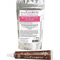 ScrapCooking Beurre de cacao en poudre 80g + Stylo chocolat