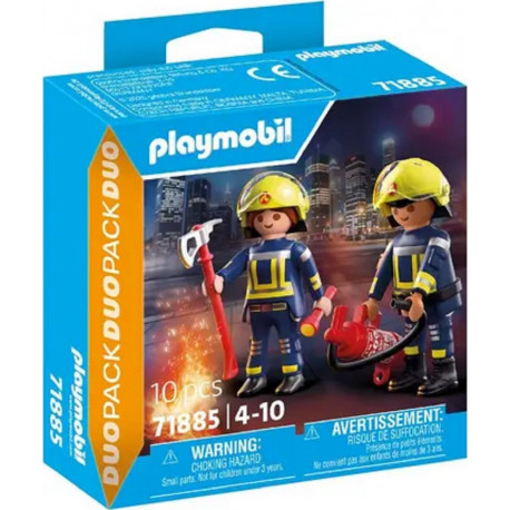 PLAYMOBIL 71885 Duo pompiers avec hache et extincteur 47 pièces