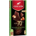 Côte d’Or Chocolat Noir 70% Noisettes & Amandes caramélisées 100g
