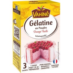 Vahiné Gélatine en Poudre Dosage Facile par 3 sachets de 6g (lot de 3 soit 9 sachets)