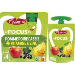 MATERNE Compote Focus Pomme Poire Cassis + Vit & Zinc