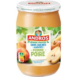 ANDROS Dessert Fruitier Sans Sucres Ajoutés Pomme Poire