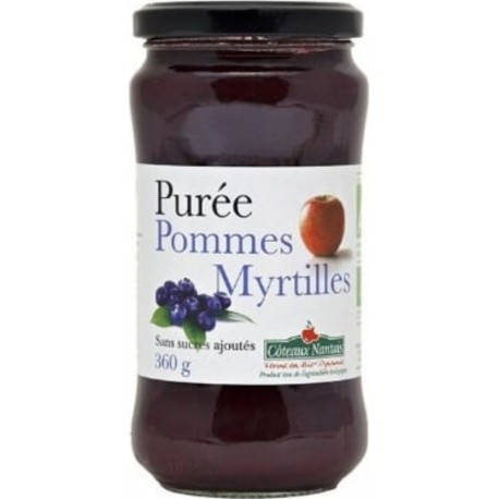 CÔTEAUX NANTAIS Puree De Pommes Myrtilles 360g Coteaux Nantais