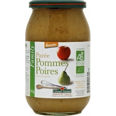 CÔTEAUX NANTAIS Puree Pomme Poire Sans Sucre 910 G Coteaux Nantais