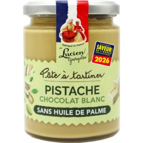 LUCIEN GEORGELIN Pâte à tartiner pistache Chocolat Blanc Sans Huile de Palme