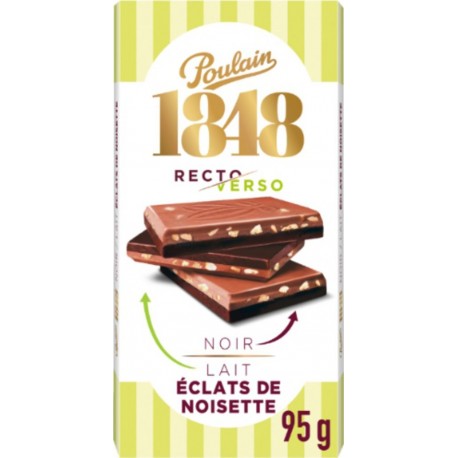 POULAIN Chocolat Noir et Chocolat au Lait avec Eclats de Noisettes