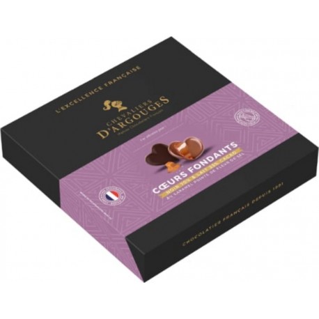 CHEVALIERS D'ARGOUGES Assortiment de Chocolats Noir et Lait Cœur Caramel Fondant 140g