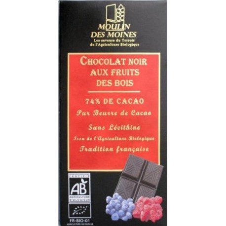 MOULIN DES MOINES Chocolat Fruits Bois 100g Moulin Des Moines