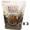 AGIDRA Lot 3x Muesli Croustillant Aux 2 Chocolats Paquet 450g