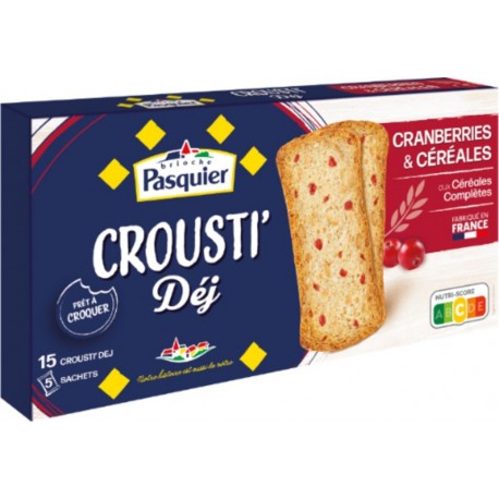 PASQUIER Crousti Déj Biscottes cranberries et céréales