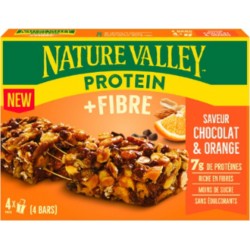 NATURE VALLEY Barre Protein Fibre Saveur Chocolat & Orange