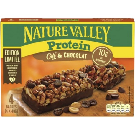 NATURE VALLEY Barre de céréales protéinée café et chocolat