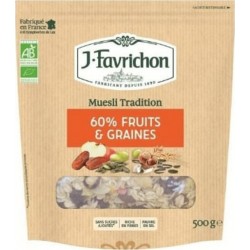 FAVRICHON Muesli Tradition 60% Fruits Et Graines 500g Favrichon