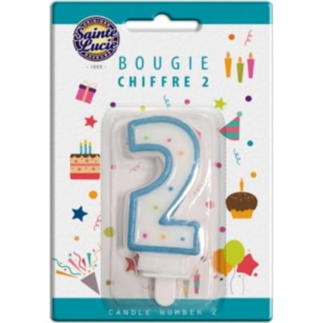 SAINTE LUCIE Bougie chiffre 2