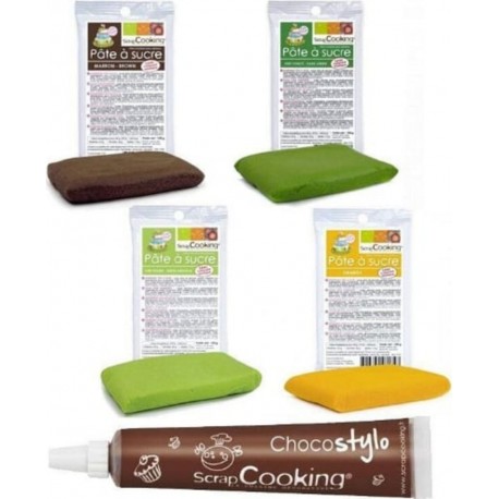 SCRAPCOOKING Kit Pâte À Sucre Potager + 1 Stylo Chocolat
