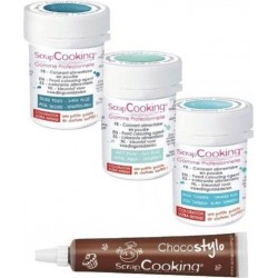 SCRAPCOOKING Kit De Colorants Alimentaires Bleu Des Mers + 1 Stylo Chocolat
