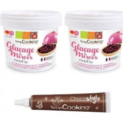 SCRAPCOOKING Préparation Glaçage Miroir Neutre 440 G + 1 Stylo Chocolat