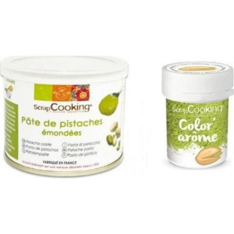 SCRAPCOOKING Pâte De Pistache 200 G + Colorant Vert Arôme Pistache