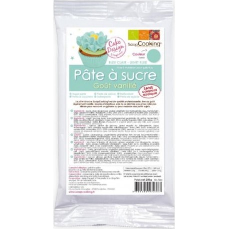 SCRAPCOOKING Pâte À Sucre Bleu Clair Arôme Vanille 250g