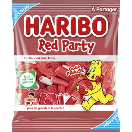 HARIBO Bonbons Goût Fraise Red Party