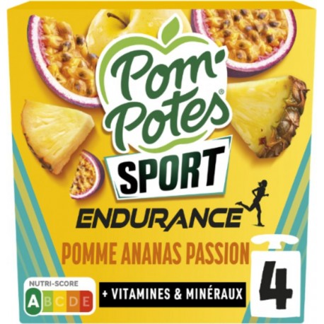 POM'POTES Compote Sport Endurance Pomme Ananas Passion