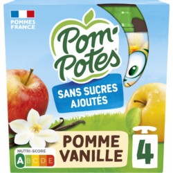 POM'POTES Compote Compotes Gourdes SSA Pomme Vanille 4x90g